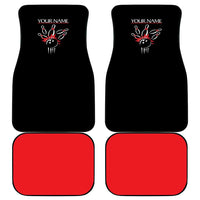 Custom Red and Black Bowling Car Mats with Strike Explosion Graphic Custom Name and Bowler Silhouette - Wonder Print Shop