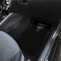 Custom Red and Black Bowling Car Mats with Strike Explosion Graphic Custom Name and Bowler Silhouette - Wonder Print Shop