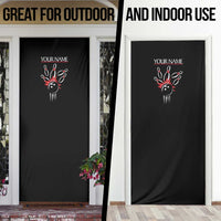 Custom Red and Black Bowling Door Cover with Strike Explosion Graphic Custom Name and Bowler Silhouette - Wonder Print Shop