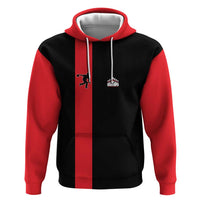 Custom Red and Black Bowling Hoodie with Strike Explosion Graphic Custom Name and Bowler Silhouette - Wonder Print Shop