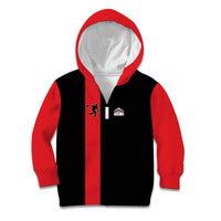Custom Red and Black Bowling Kid Hoodie with Strike Explosion Graphic Custom Name and Bowler Silhouette - Wonder Print Shop