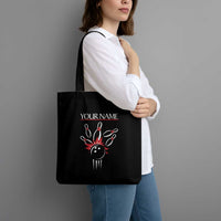 Custom Red and Black Bowling Tote Bag with Strike Explosion Graphic Custom Name and Bowler Silhouette - Wonder Print Shop