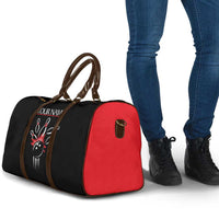 Custom Red and Black Bowling Travel Bag with Strike Explosion Graphic Custom Name and Bowler Silhouette - Wonder Print Shop