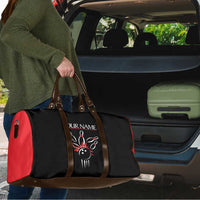 Custom Red and Black Bowling Travel Bag with Strike Explosion Graphic Custom Name and Bowler Silhouette - Wonder Print Shop