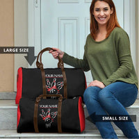 Custom Red and Black Bowling Travel Bag with Strike Explosion Graphic Custom Name and Bowler Silhouette - Wonder Print Shop
