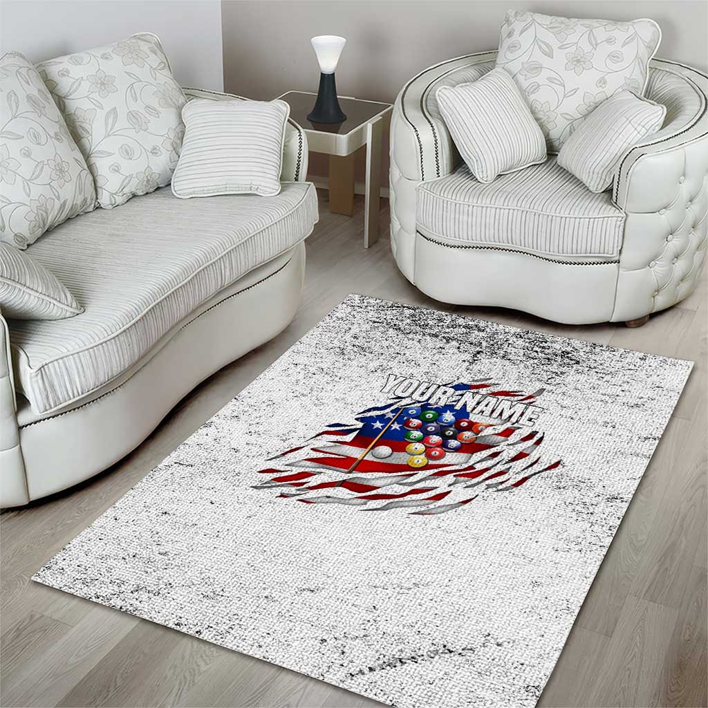 Custom American Flag Billiards Area Rug with Ripped Design Pool Ball Graphic - Wonder Print Shop