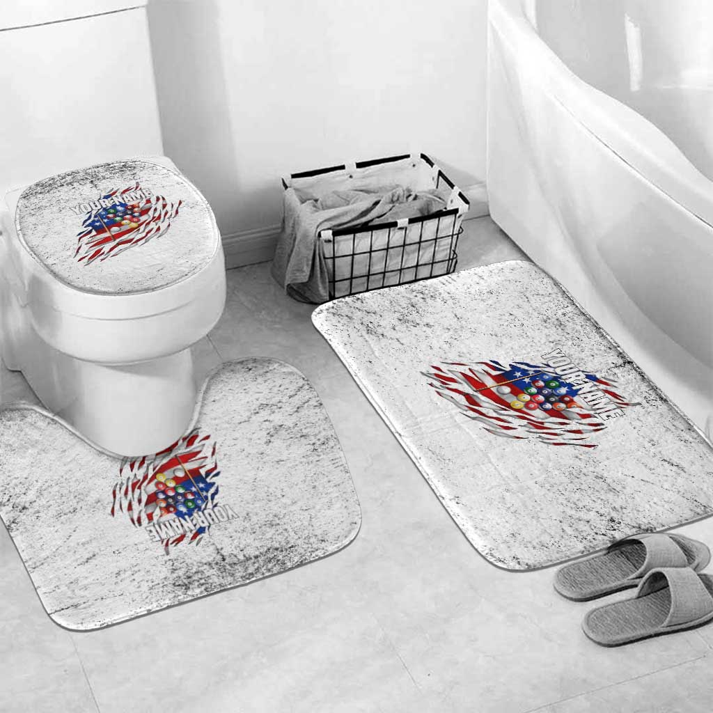 Custom American Flag Billiards Bathroom Set with Ripped Design Pool Ball Graphic - Wonder Print Shop