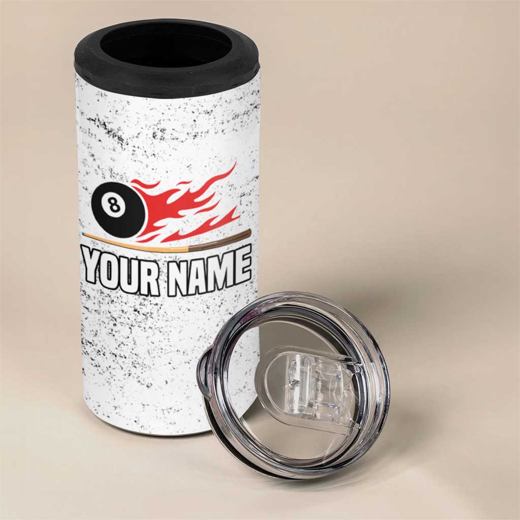 Custom American Flag Billiards 4 in 1 Can Cooler Tumbler with Ripped Design Pool Ball Graphic - Wonder Print Shop
