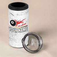 Custom American Flag Billiards 4 in 1 Can Cooler Tumbler with Ripped Design Pool Ball Graphic - Wonder Print Shop