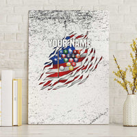 Custom American Flag Billiards Canvas Wall Art with Ripped Design Pool Ball Graphic - Wonder Print Shop