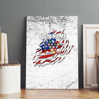 Custom American Flag Billiards Canvas Wall Art with Ripped Design Pool Ball Graphic - Wonder Print Shop
