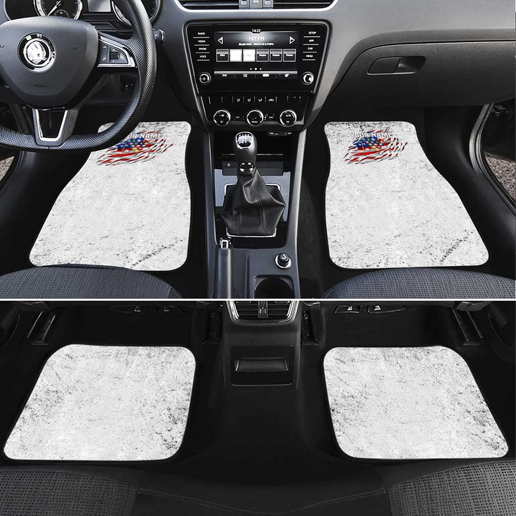 Custom American Flag Billiards Car Mats with Ripped Design Pool Ball Graphic - Wonder Print Shop