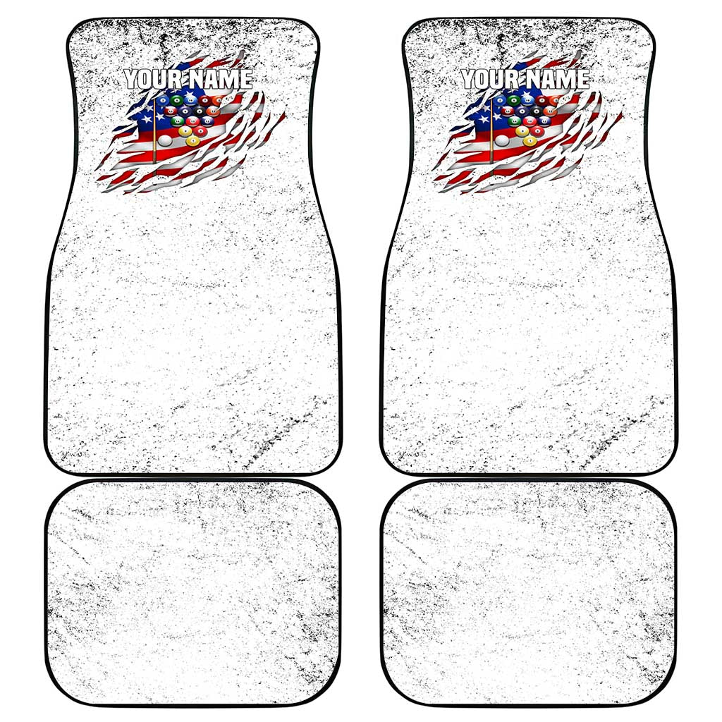 Custom American Flag Billiards Car Mats with Ripped Design Pool Ball Graphic - Wonder Print Shop
