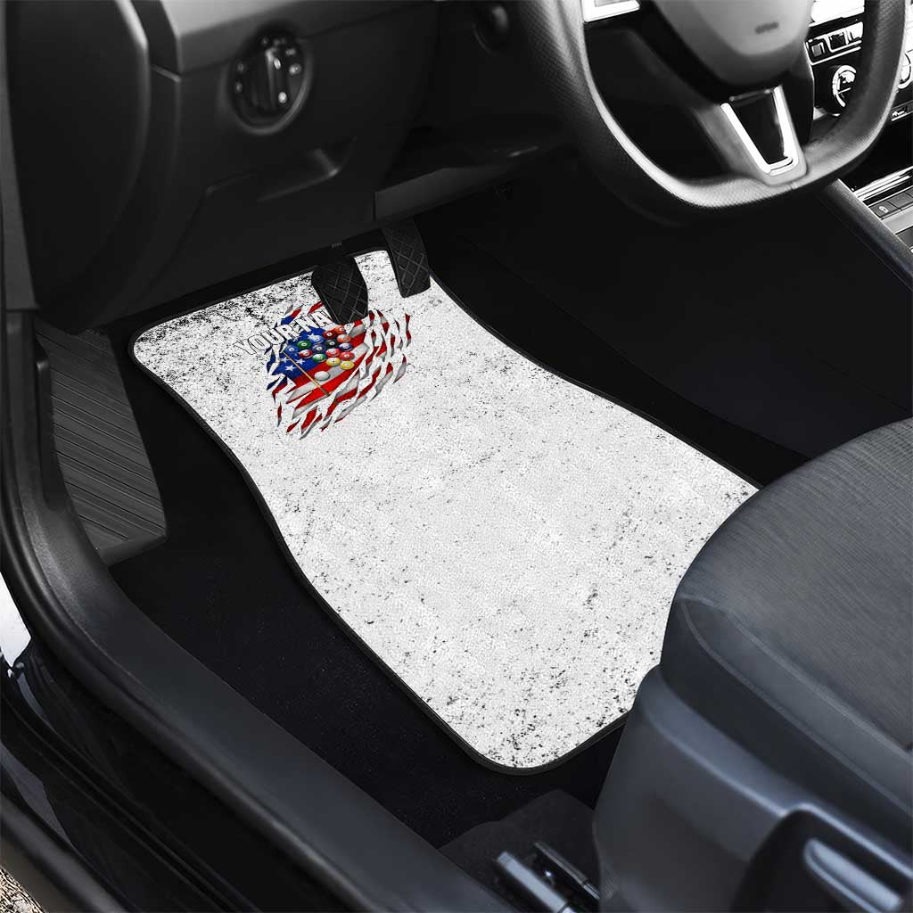 Custom American Flag Billiards Car Mats with Ripped Design Pool Ball Graphic - Wonder Print Shop
