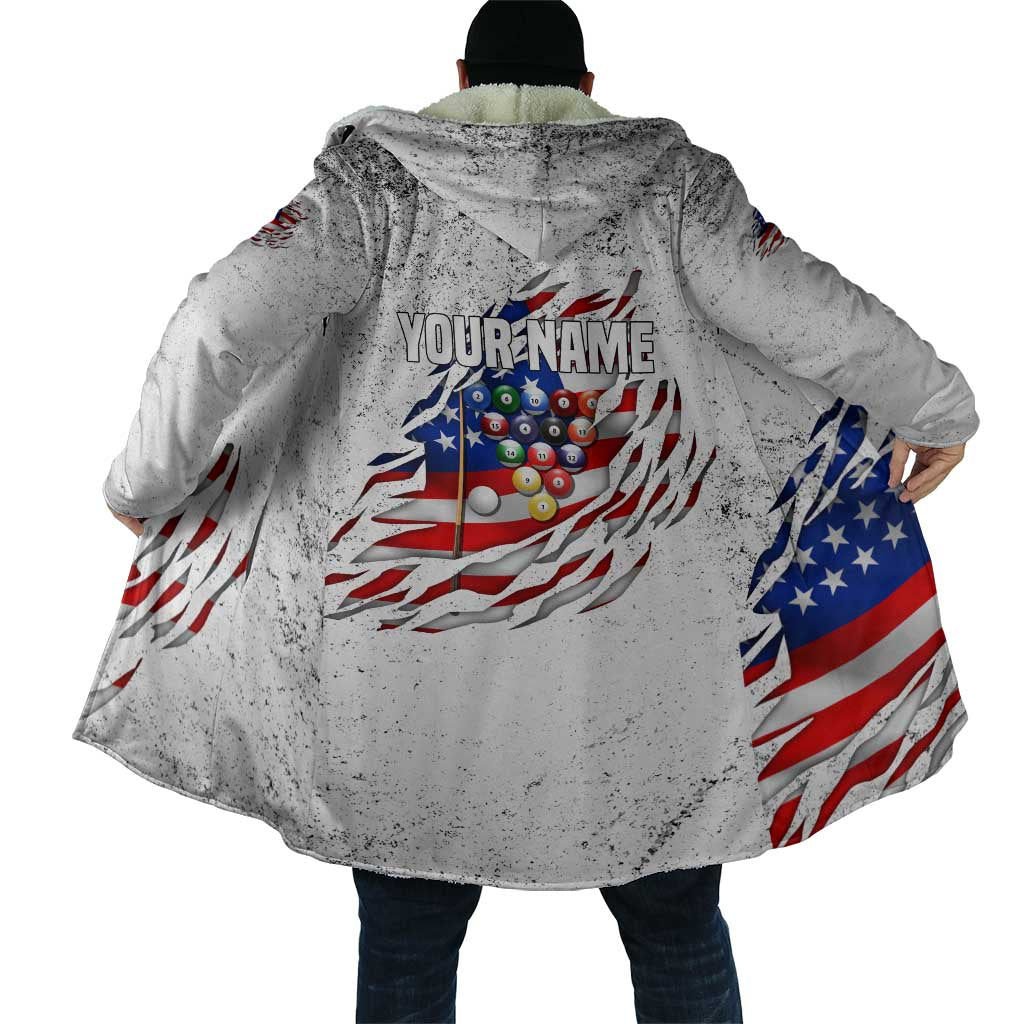 Custom American Flag Billiards Cloak with Ripped Design Pool Ball Graphic - Wonder Print Shop