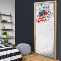 Custom American Flag Billiards Door Cover with Ripped Design Pool Ball Graphic - Wonder Print Shop