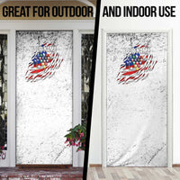 Custom American Flag Billiards Door Cover with Ripped Design Pool Ball Graphic - Wonder Print Shop
