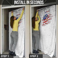 Custom American Flag Billiards Door Cover with Ripped Design Pool Ball Graphic - Wonder Print Shop