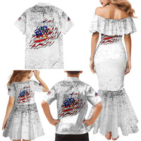 Custom American Flag Billiards Family Matching Mermaid Dress and Hawaiian Shirt with Ripped Design Pool Ball Graphic - Wonder Print Shop