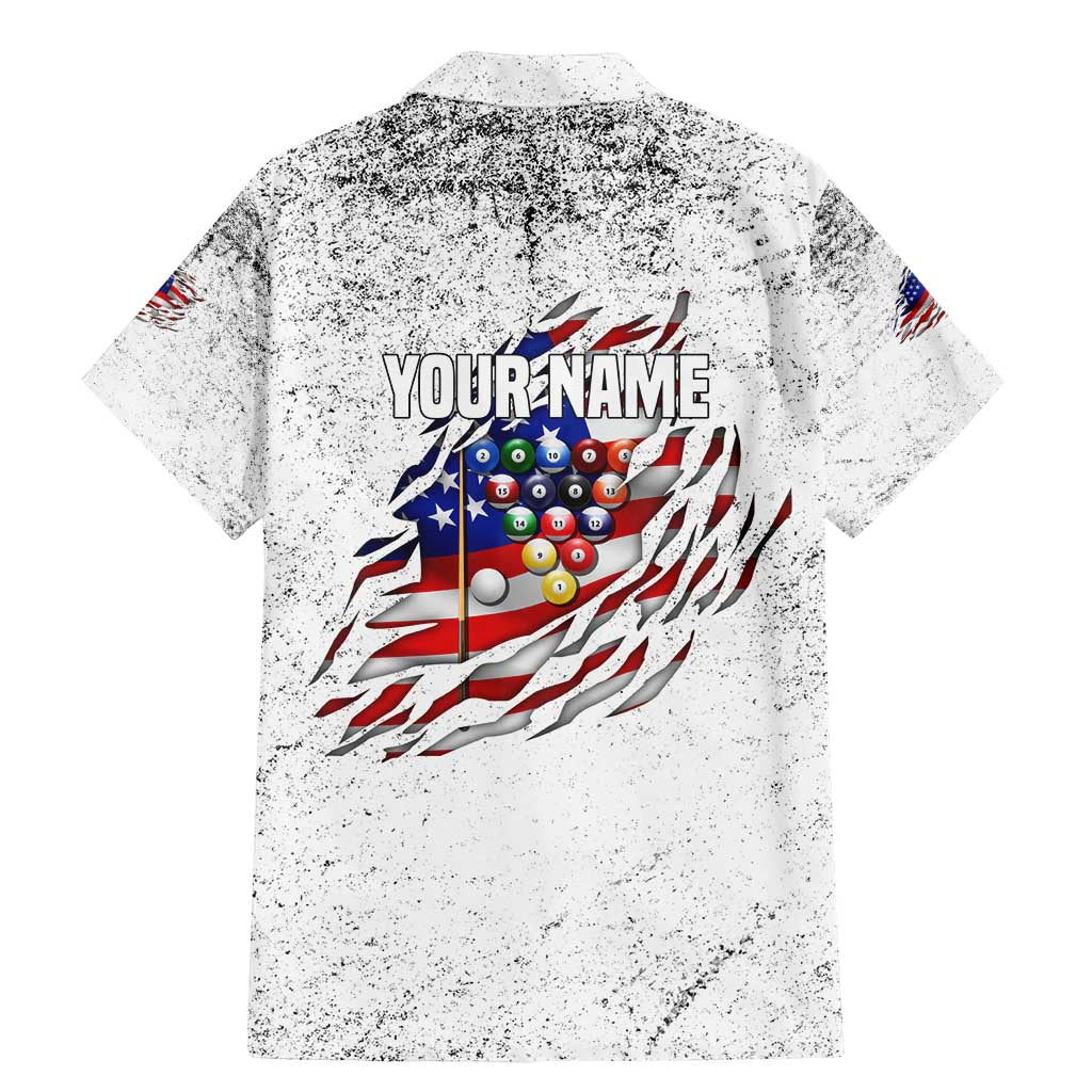 Custom American Flag Billiards Family Matching Mermaid Dress and Hawaiian Shirt with Ripped Design Pool Ball Graphic - Wonder Print Shop