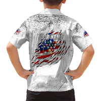 Custom American Flag Billiards Family Matching Off Shoulder Maxi Dress and Hawaiian Shirt with Ripped Design Pool Ball Graphic - Wonder Print Shop