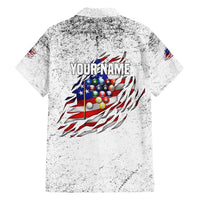 Custom American Flag Billiards Family Matching Off Shoulder Short Dress and Hawaiian Shirt with Ripped Design Pool Ball Graphic - Wonder Print Shop