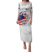 Custom American Flag Billiards Family Matching Puletasi and Hawaiian Shirt with Ripped Design Pool Ball Graphic - Wonder Print Shop