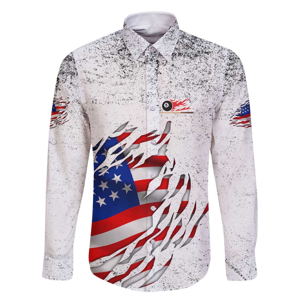 Custom American Flag Billiards Family Matching Short Sleeve Bodycon Dress and Hawaiian Shirt with Ripped Design Pool Ball Graphic - Wonder Print Shop