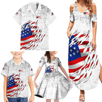 Custom American Flag Billiards Family Matching Summer Maxi Dress and Hawaiian Shirt with Ripped Design Pool Ball Graphic - Wonder Print Shop