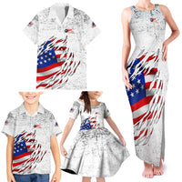 Custom American Flag Billiards Family Matching Tank Maxi Dress and Hawaiian Shirt with Ripped Design Pool Ball Graphic - Wonder Print Shop