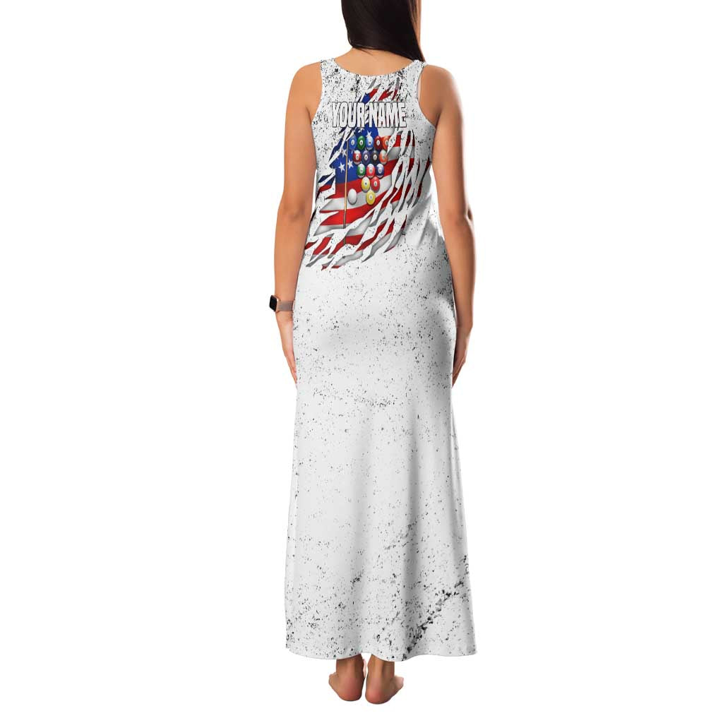 Custom American Flag Billiards Family Matching Tank Maxi Dress and Hawaiian Shirt with Ripped Design Pool Ball Graphic - Wonder Print Shop