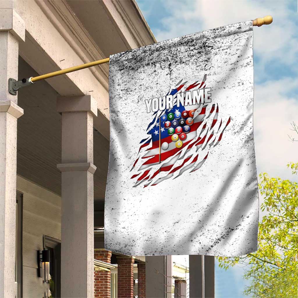 Custom American Flag Billiards Garden Flag with Ripped Design Pool Ball Graphic - Wonder Print Shop