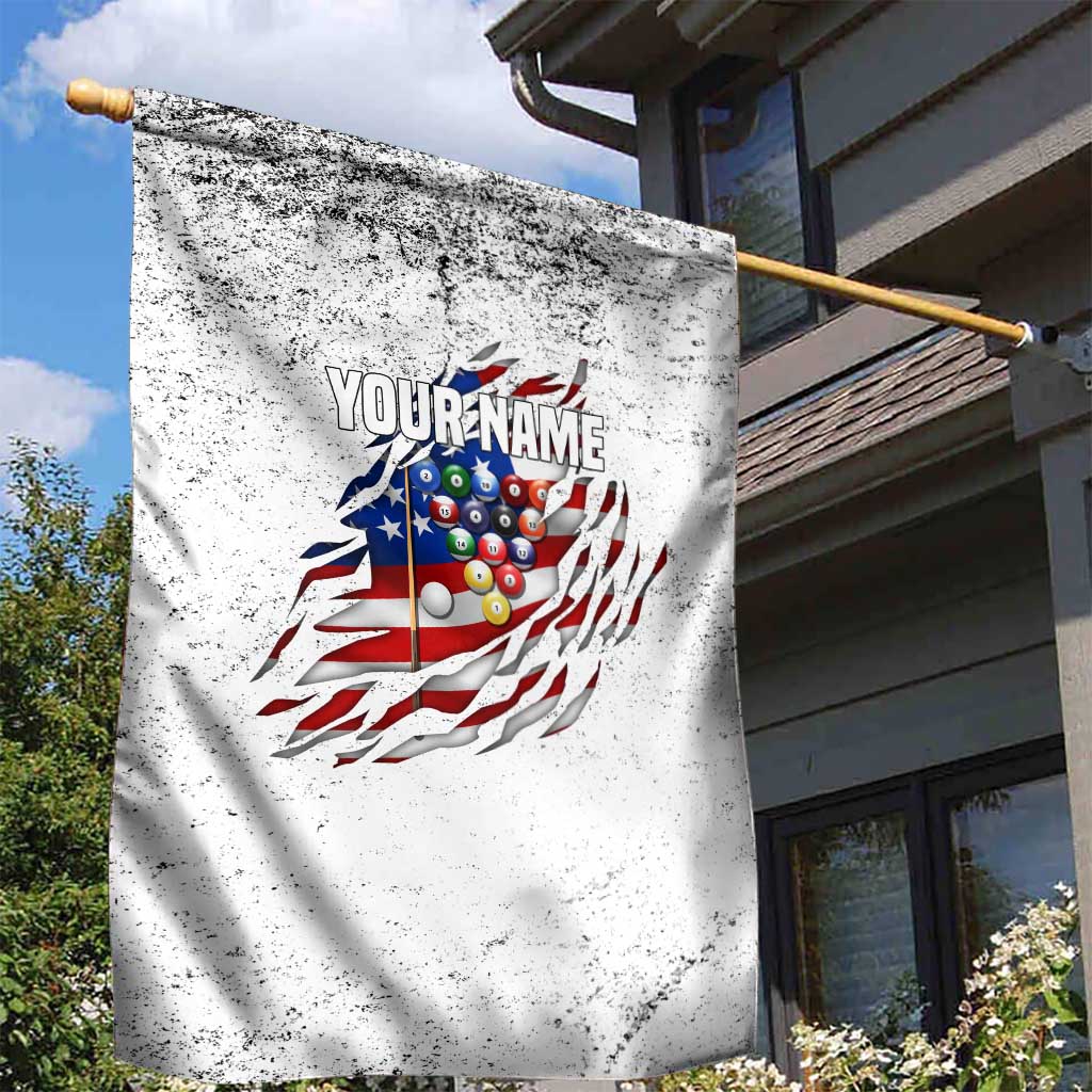 Custom American Flag Billiards Garden Flag with Ripped Design Pool Ball Graphic - Wonder Print Shop