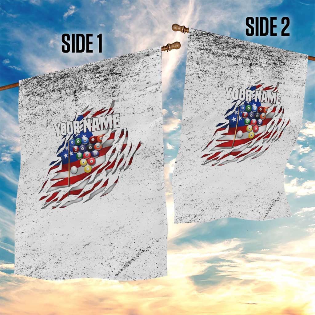 Custom American Flag Billiards Garden Flag with Ripped Design Pool Ball Graphic - Wonder Print Shop