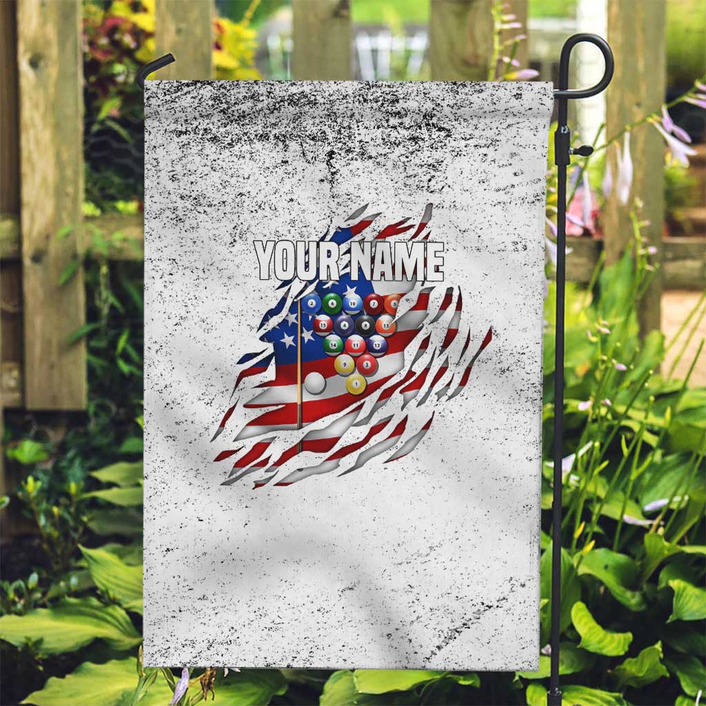 Custom American Flag Billiards Garden Flag with Ripped Design Pool Ball Graphic - Wonder Print Shop