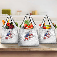 Custom American Flag Billiards Grocery Bag with Ripped Design Pool Ball Graphic - Wonder Print Shop