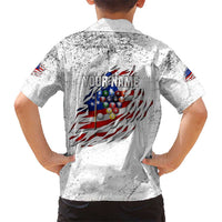 Custom American Flag Billiards Kid Hawaiian Shirt with Ripped Design Pool Ball Graphic - Wonder Print Shop