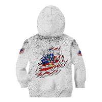 Custom American Flag Billiards Kid Hoodie with Ripped Design Pool Ball Graphic - Wonder Print Shop