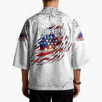 Custom American Flag Billiards Kimono with Ripped Design Pool Ball Graphic - Wonder Print Shop