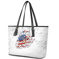 Custom American Flag Billiards Leather Tote Bag with Ripped Design Pool Ball Graphic - Wonder Print Shop