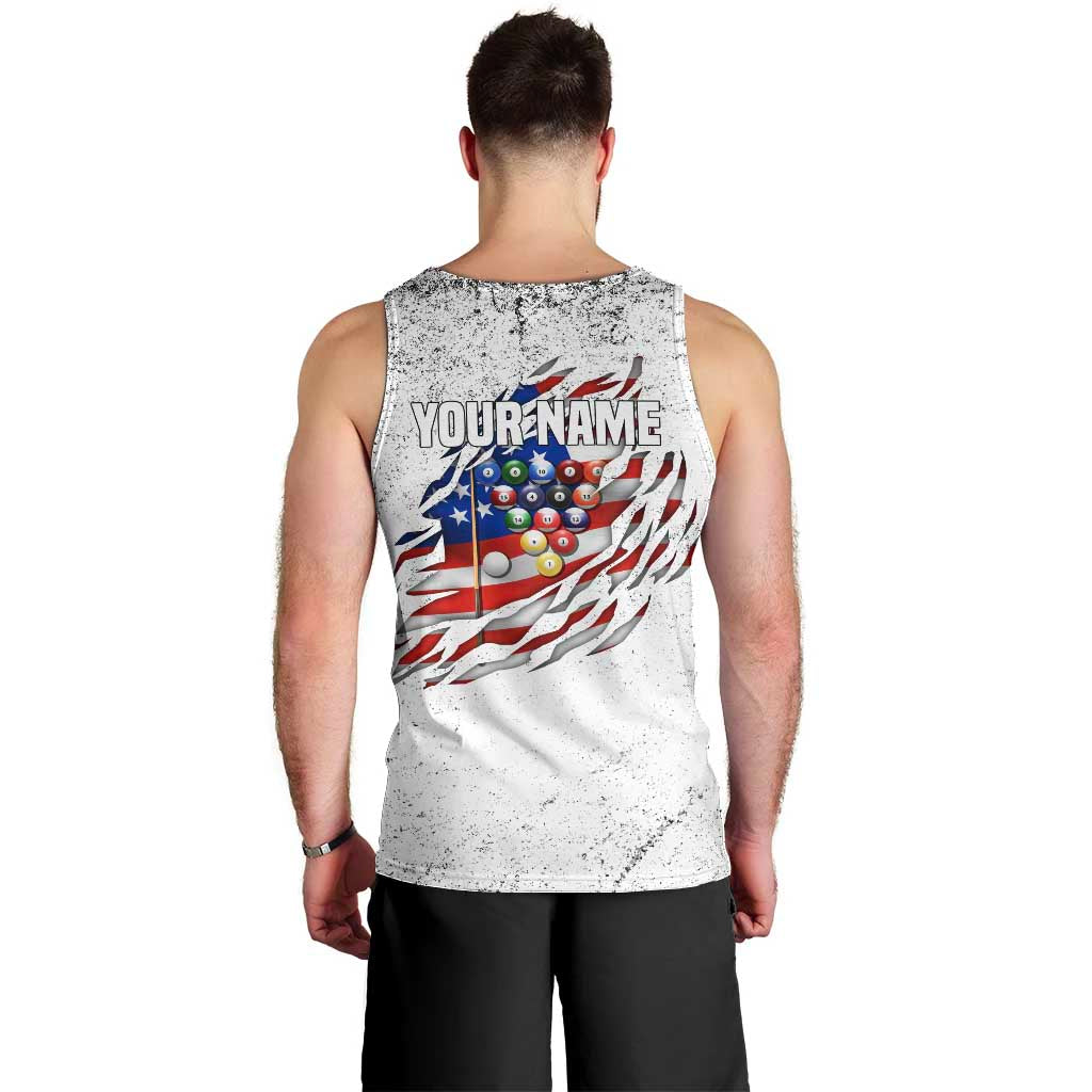 Custom American Flag Billiards Men Tank Top with Ripped Design Pool Ball Graphic - Wonder Print Shop