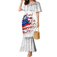 Custom American Flag Billiards Mermaid Dress with Ripped Design Pool Ball Graphic - Wonder Print Shop