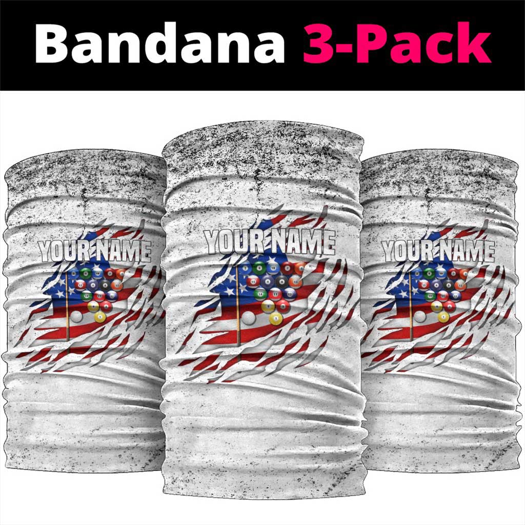 Custom American Flag Billiards Neck Gaiter with Ripped Design Pool Ball Graphic - Wonder Print Shop