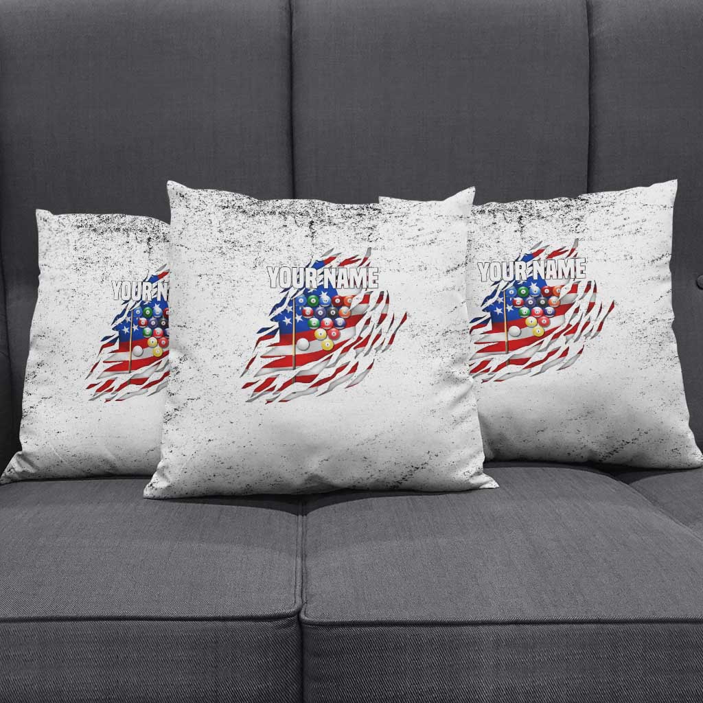 Custom American Flag Billiards Pillow Cover with Ripped Design Pool Ball Graphic - Wonder Print Shop