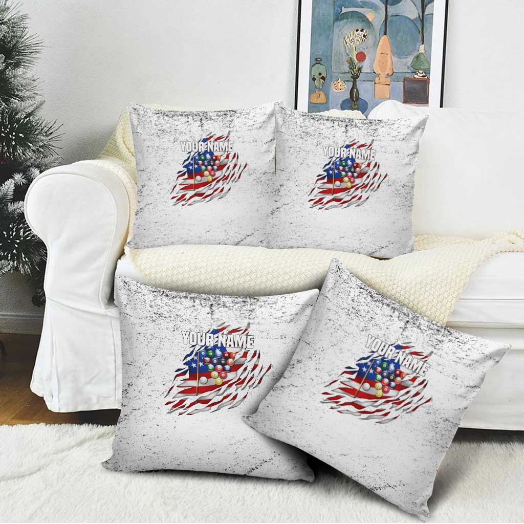 Custom American Flag Billiards Pillow Cover with Ripped Design Pool Ball Graphic - Wonder Print Shop