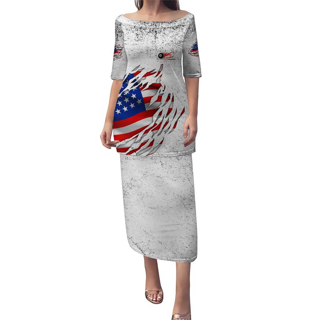 Custom American Flag Billiards Puletasi with Ripped Design Pool Ball Graphic - Wonder Print Shop