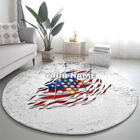 Custom American Flag Billiards Round Carpet with Ripped Design Pool Ball Graphic - Wonder Print Shop