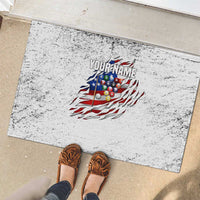 Custom American Flag Billiards Rubber Doormat with Ripped Design Pool Ball Graphic - Wonder Print Shop