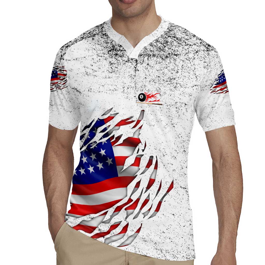 Custom American Flag Billiards Rugby Jersey with Ripped Design Pool Ball Graphic - Wonder Print Shop