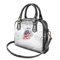 Custom American Flag Billiards Shoulder Handbag with Ripped Design Pool Ball Graphic - Wonder Print Shop
